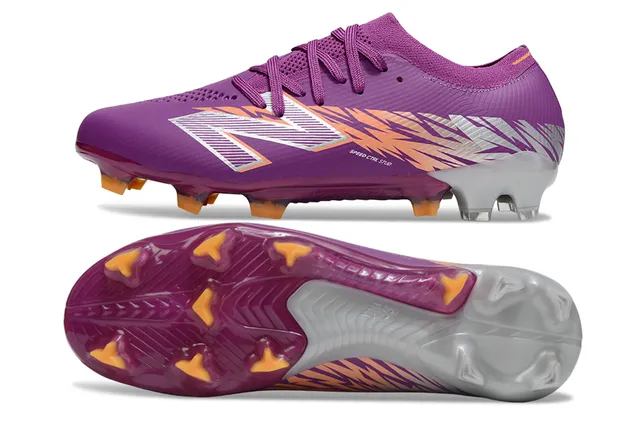 New Balance Speed Ctrl Stud Purple Orange Silver Firm-Ground Soccer Shoes