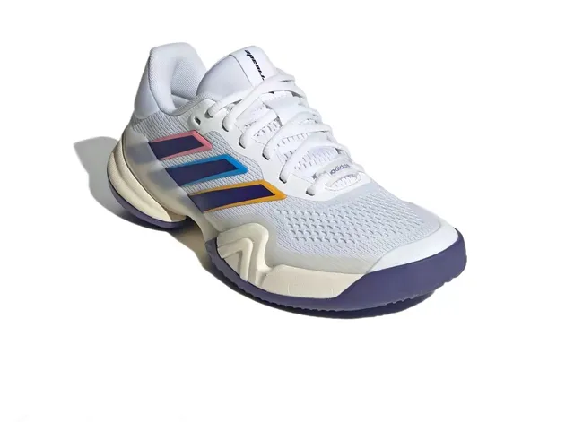 Adidas White Purple Low-Top Mesh Upper Lifestyle Sneakers