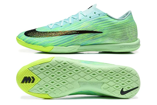 Nike Mercurial Green Blue Knit Upper Gradient Indoor Soccer Shoes