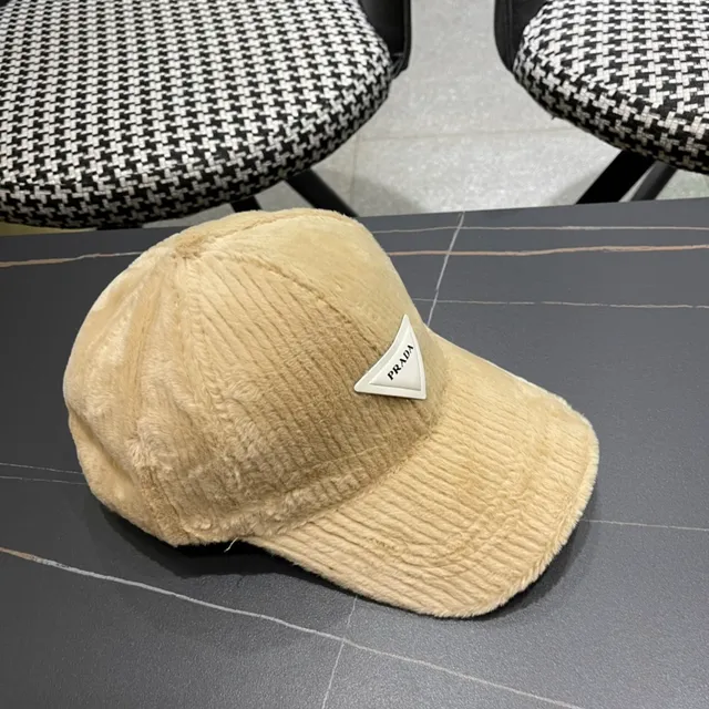 Beige Plush Corduroy Ear-Warming Headband Hat