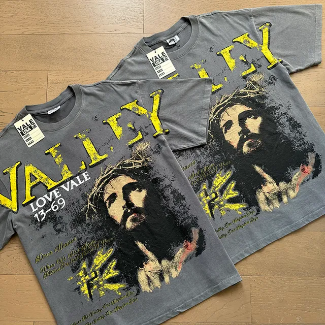 Vale Forever Distressed Religious Graphic Gray T-Shirt
