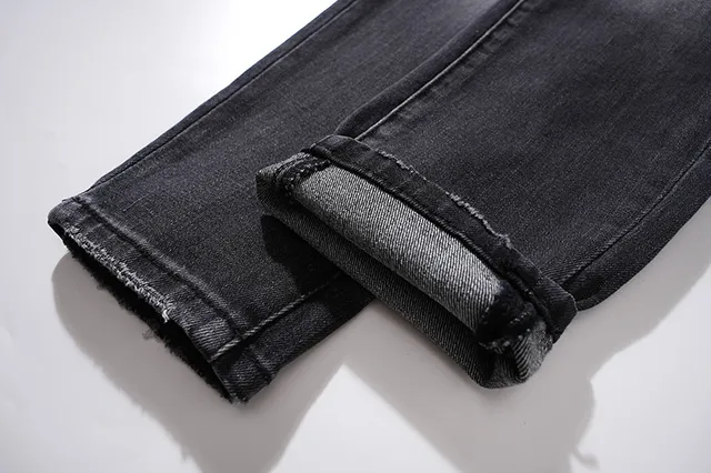 Purple Brand Distressed Black Wash Slim-Fit Jeans