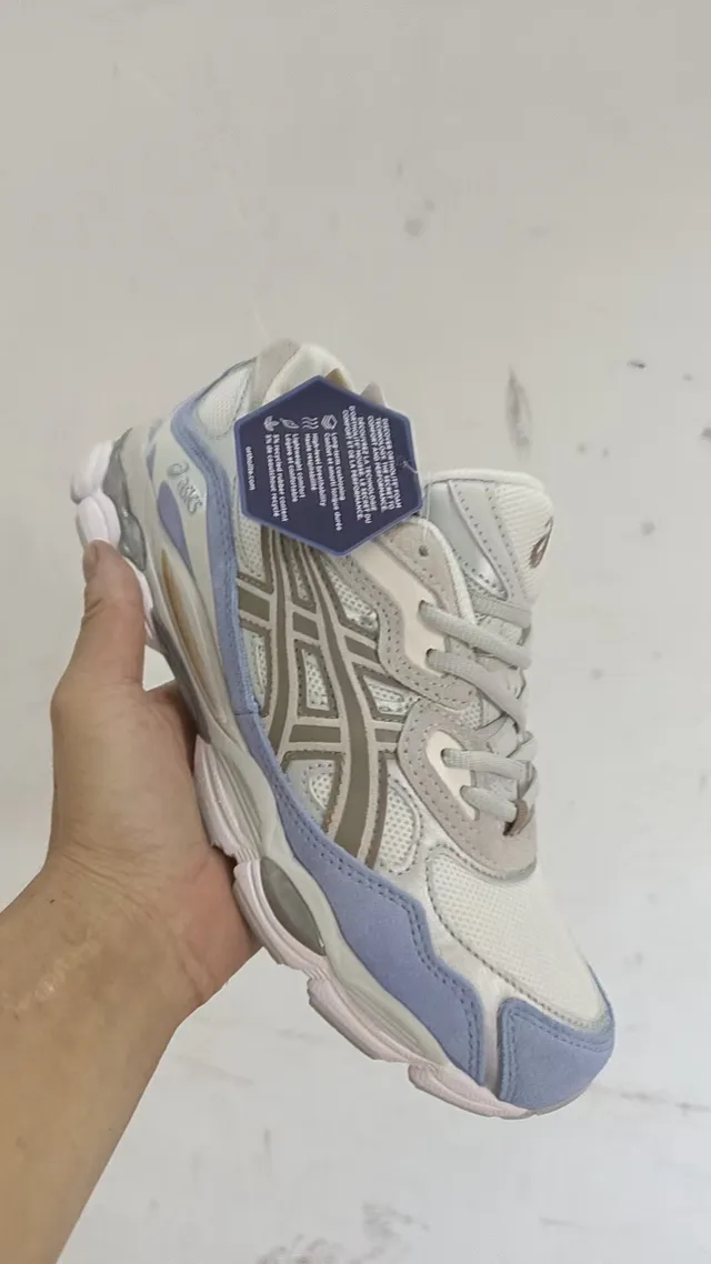 ASICS White Blue Layered Synthetic Cage Mesh Upper Running Shoes