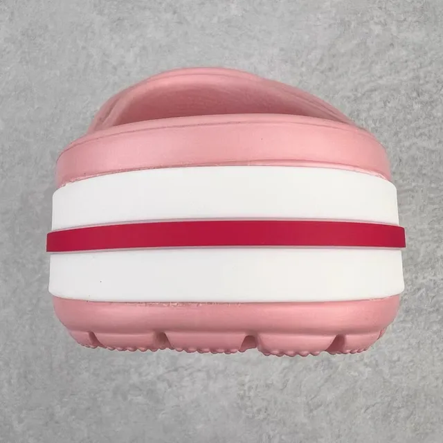 Crocs Classic Clog Pink Red Molded Foam Construction Ventilation Holes Clog