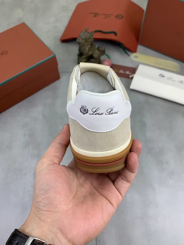 Loewe L/P Logo Beige Suede Lifestyle Sneakers