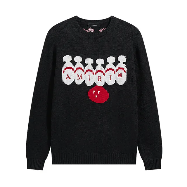 Amiri Heavy Rollers Bowling Motif Black Knit Sweater