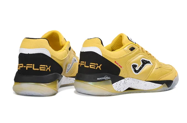 Joma Top-Flex Yellow Black Leather-and-Mesh Upper Sneakers