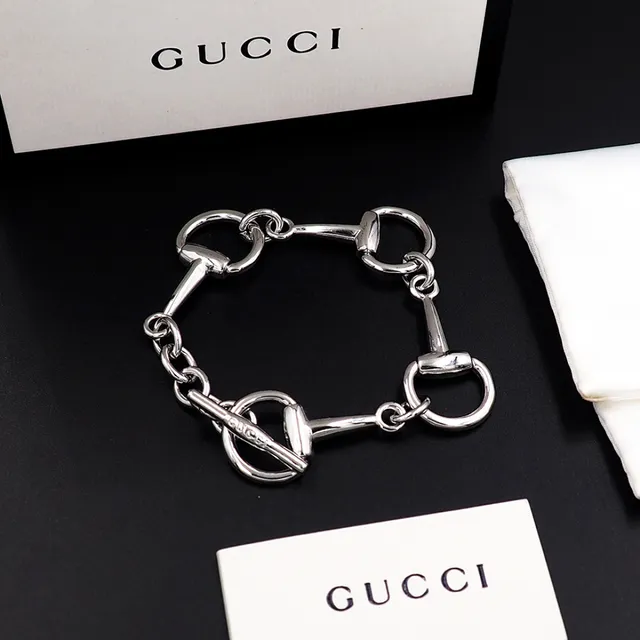 Gucci Horsebit 1955 Polished Silver Horsebit-Link Bracelet