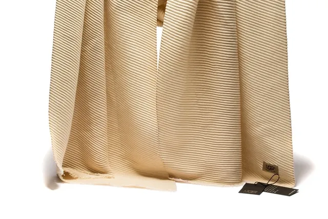 UGG Ribbed Beige Cashmere Scarf