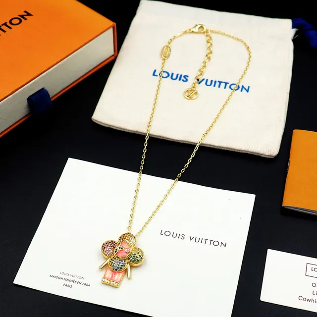 Louis Vuitton Flower Motif Multicolor Crystal Enamel Necklace