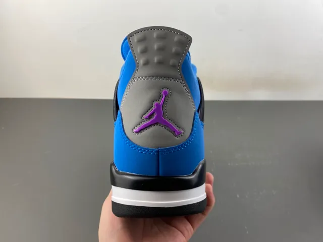 Air Jordan 4 Bright Blue Black Gray Basketball Shoes