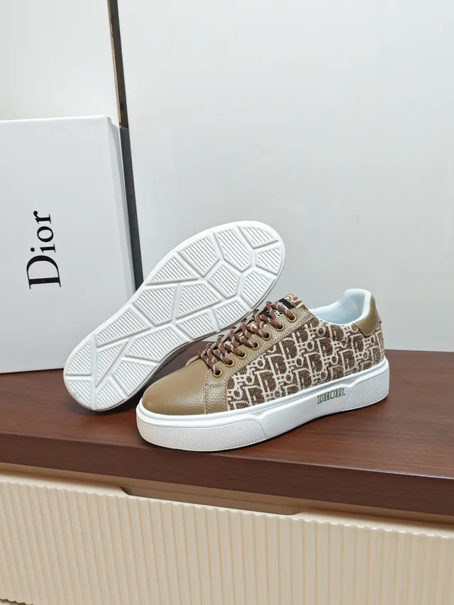Dior B23 Monogram Beige and Brown Lifestyle Sneakers