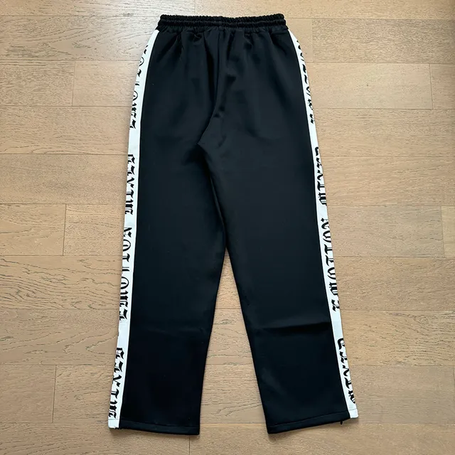 Mixed Emotion Black and White Striped Dragon Logo Tracksuit