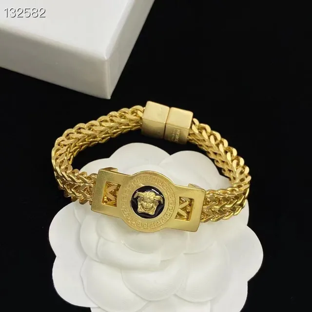 Versace Chain Reaction Gold-Tone Braided Chain Necklace
