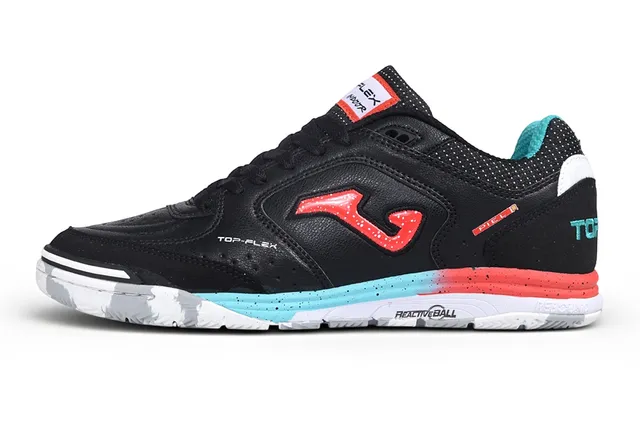 Joma Black Red Low-Top Synthetic Upper Hexagonal Non-Marking Outsole Indoor Soccer Shoes