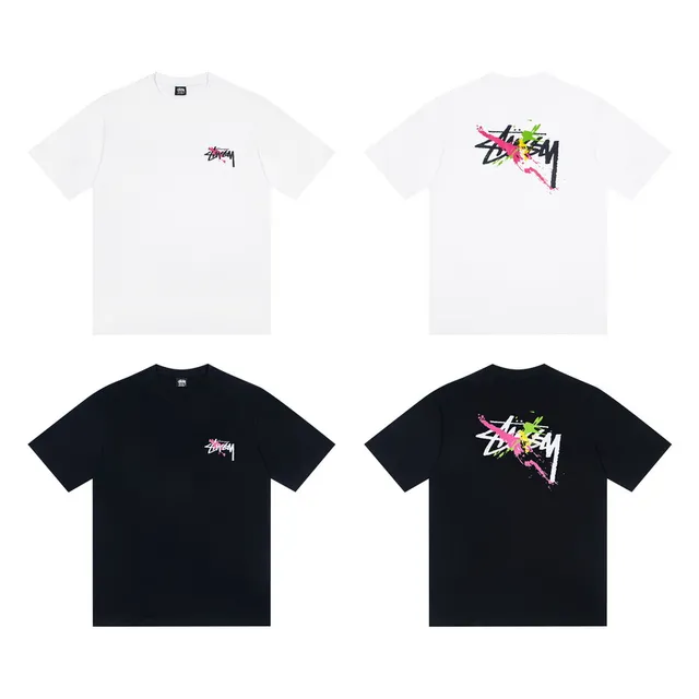 Stussy Stock Logo Multicolor Graphic Print T-Shirt