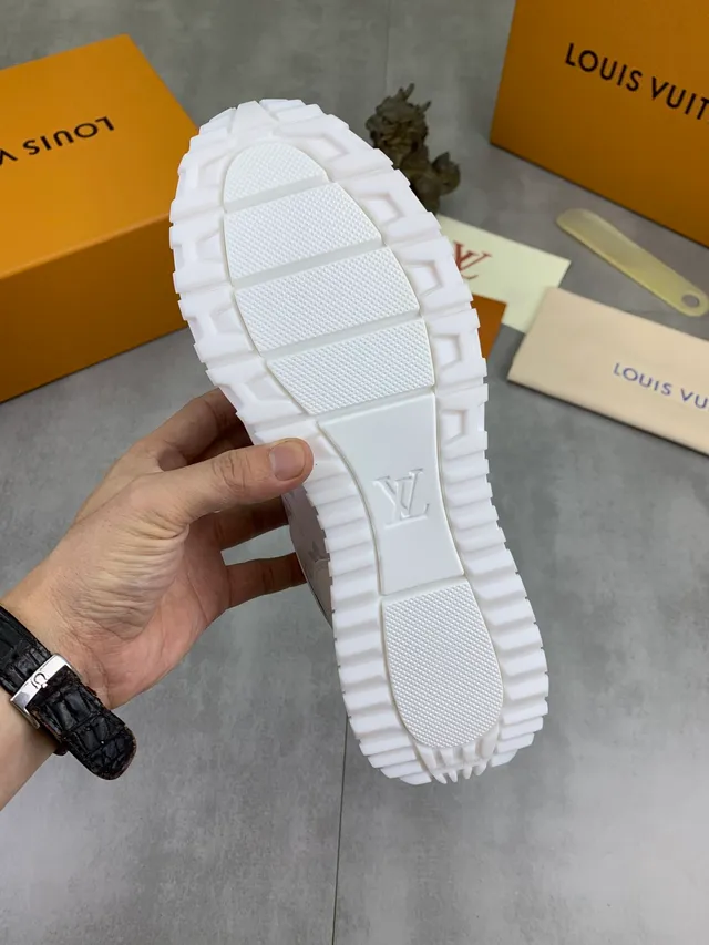 Louis Vuitton LV Trainer White Gray Monogram-Print Leather Low-Top Lifestyle Sneakers