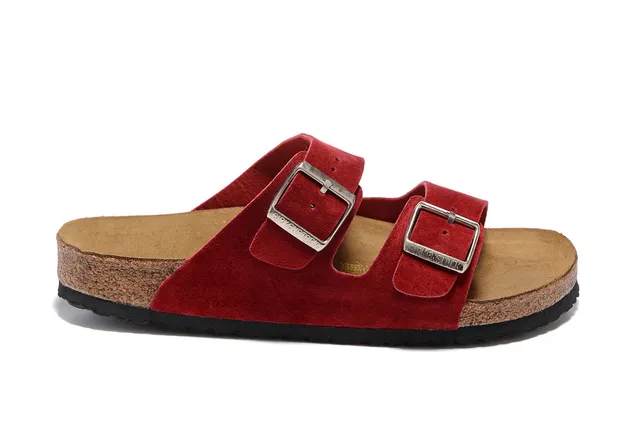 Birkenstock Arizona Red Suede Casual Sandals