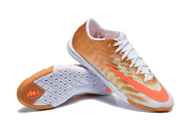 Nike Mercurial Vapor Orange White Low-Cut Knit Upper Gradient Weave Indoor Soccer Shoes