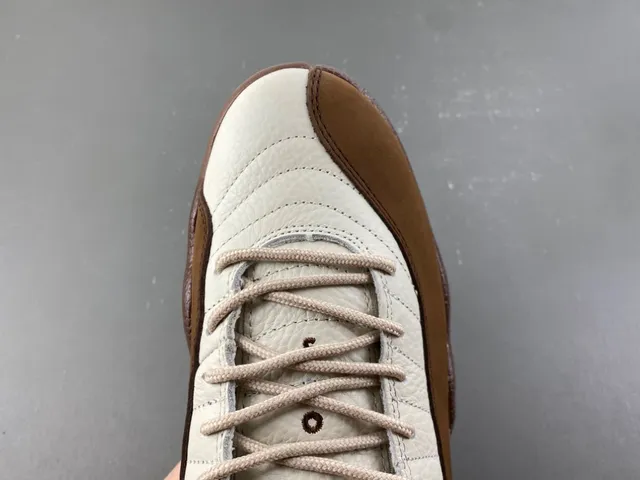 Air Jordan 12 Off-White and Brown Leather Basketball Shoes