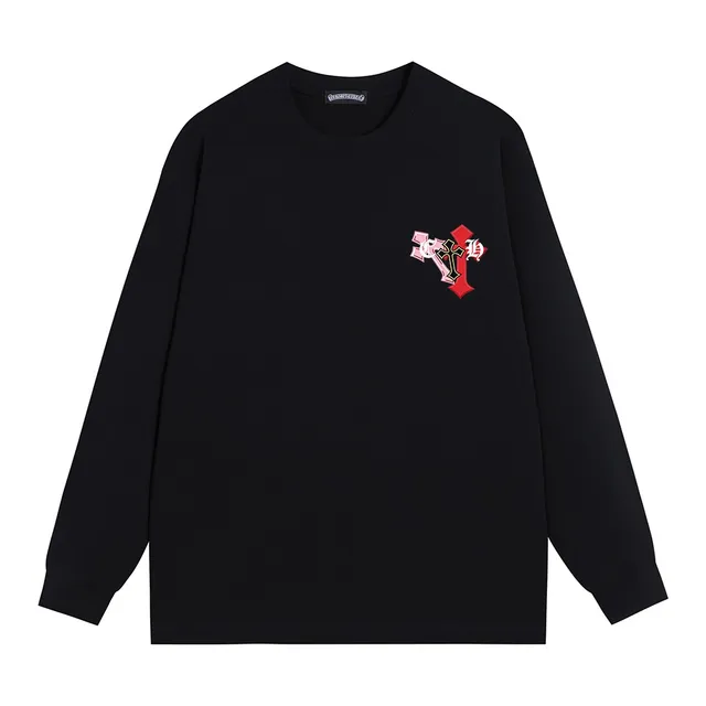 Chrome Hearts Graphic Tee Black Multicolor Long-Sleeve Crewneck T-Shirt