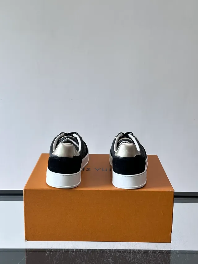 Louis Vuitton LV Trainer Black White Monogram Leather Suede Paneling Lifestyle Sneakers