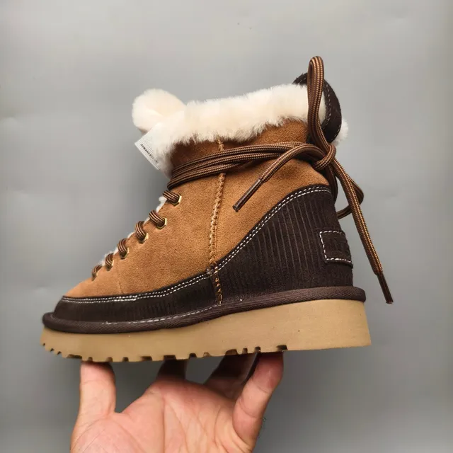 UGG Tasman-Style Lace-Up Shearling-Lined Snow Boots