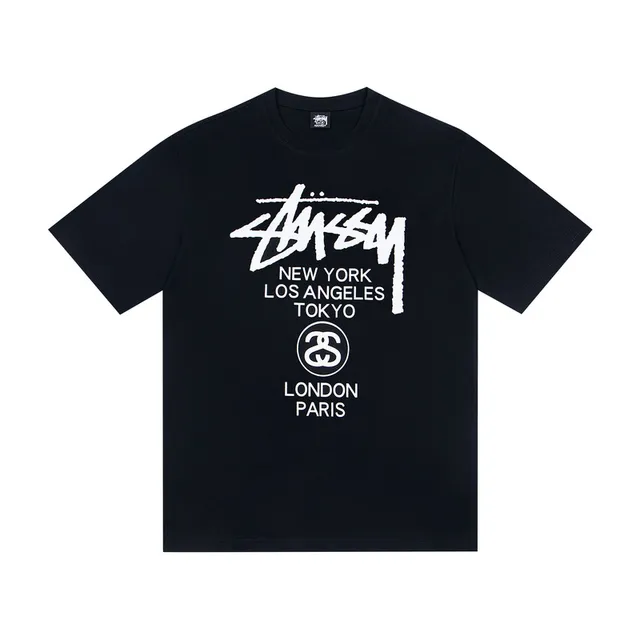Stussy Stock Logo City List Graphic T-Shirt