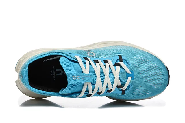 On Blue White Engineered Knit Upper CloudTec Phase Midsole Running Shoes