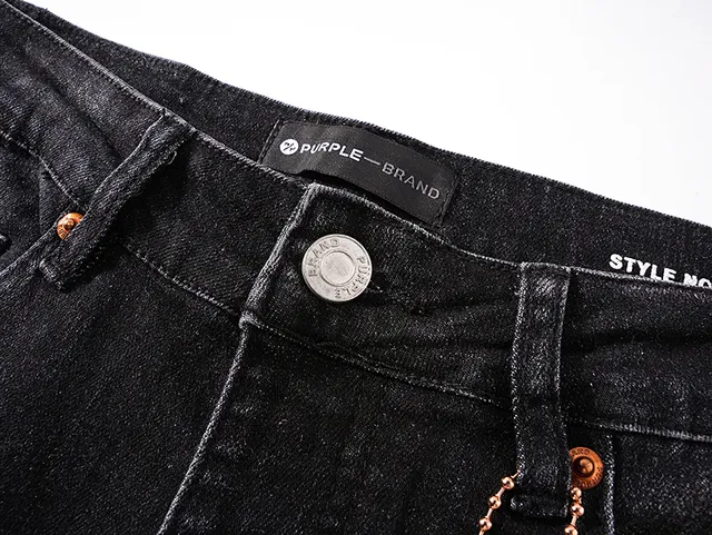 Purple Brand Distressed Washed Black Slim-Fit Jeans