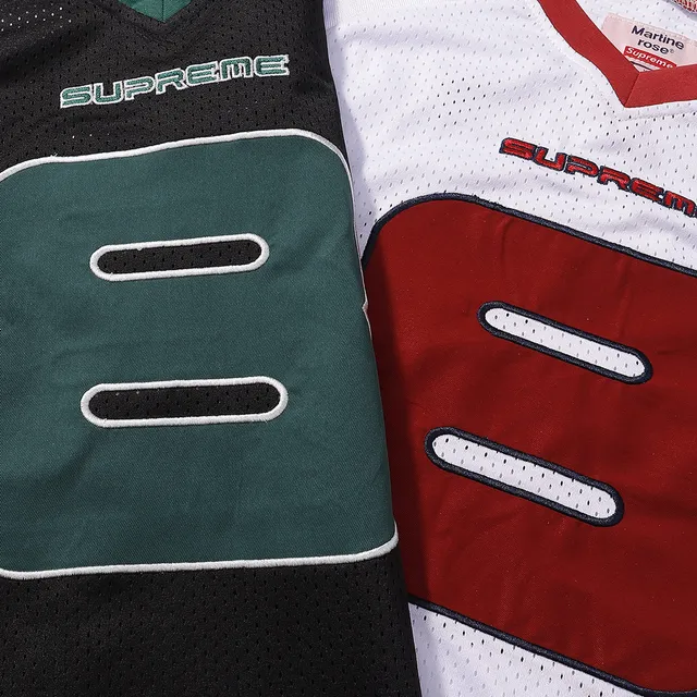 Supreme Rose Collaboration White Red V-Neck Mesh Construction Jersey