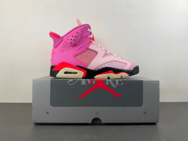 Air Jordan 6 Pink and Red High-Top Basketball Shoes