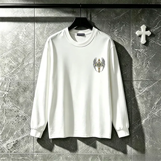 Chrome Hearts Winged Cross Graphic Black Long-Sleeve T-Shirt