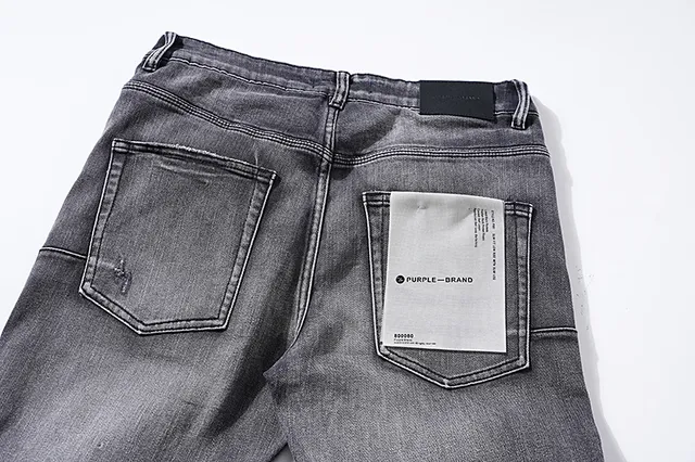 Purple Brand Distressed Slim-Fit Washed Gray Jeans
