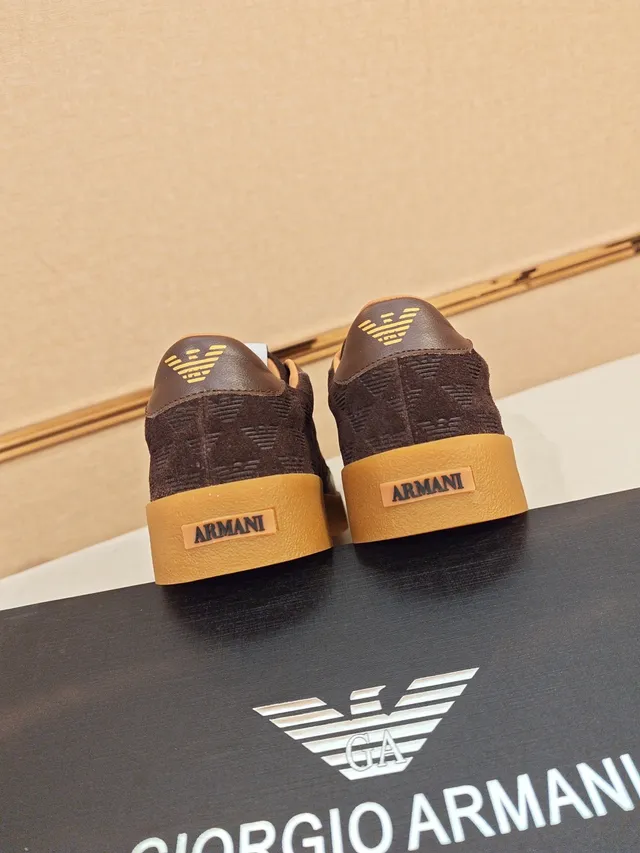 Brown Monogrammed Suede and Leather Low-Top Lifestyle Sneaker