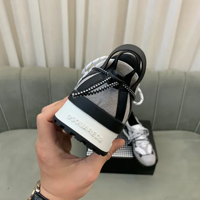 Dsquared2 ICON Multi-Strap Gray White Black Chunky Sneakers