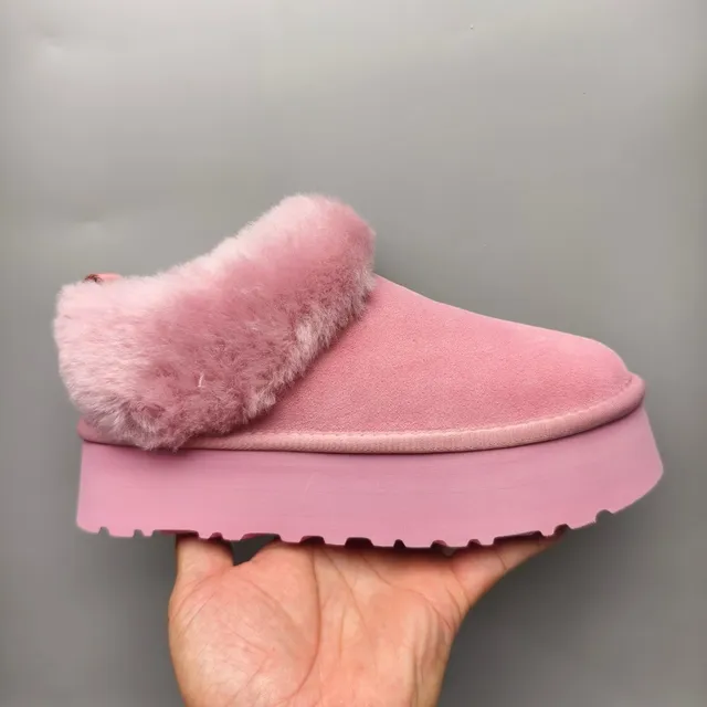 UGG Pink Platform Sole Shearling Cuff Snow Boots