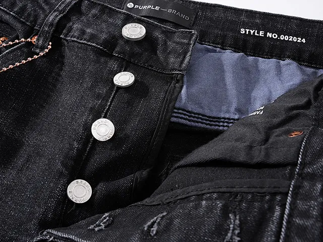 Purple Brand Distressed Paint-Splattered Black Denim Jeans