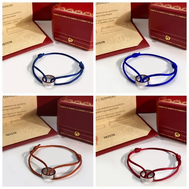 Cartier Love Bracelet Fuchsia Cord Interlocking Ring Bracelet