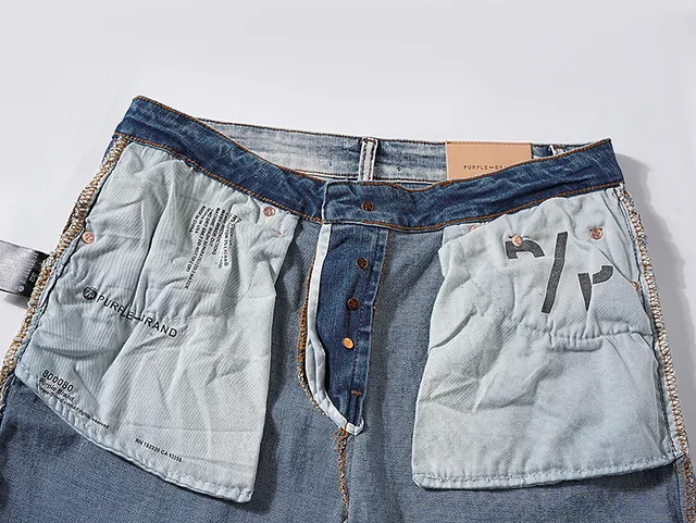 Purple Brand Distressed Light-Wash Paint-Splatter Jeans