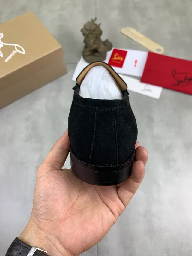Christian Louboutin Horsebit Loafer Black Suede Loafers