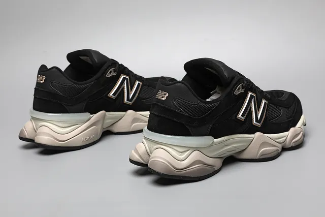 New Balance 9060 Black and Cream Lifestyle Sneakers