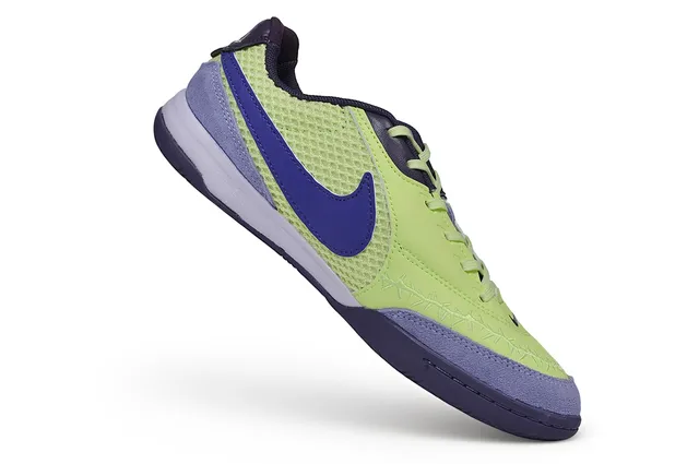 Nike Green Purple Low-Top Mesh And Synthetic Upper Indoor Soccer Shoes