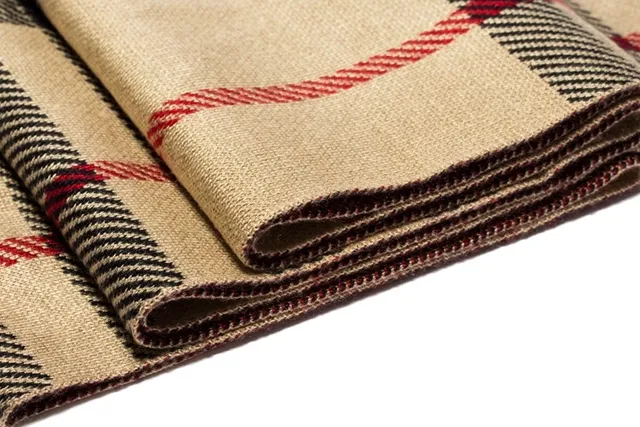 UGG Plaid Beige Black Red Cashmere Scarf