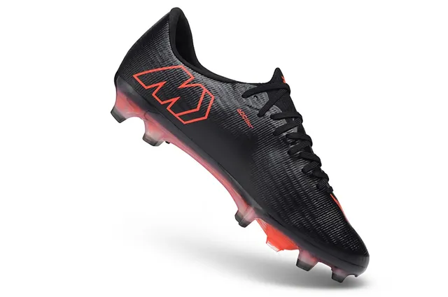 Nike Black Red Flyweave Upper Translucent Outsole Firm-Ground Soccer Shoes