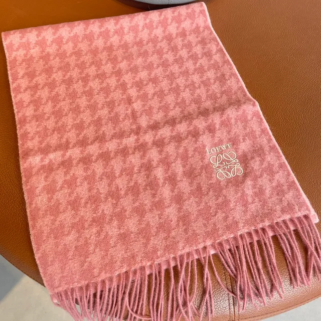 Loewe Anagram Monogram Pink Cashmere Scarf