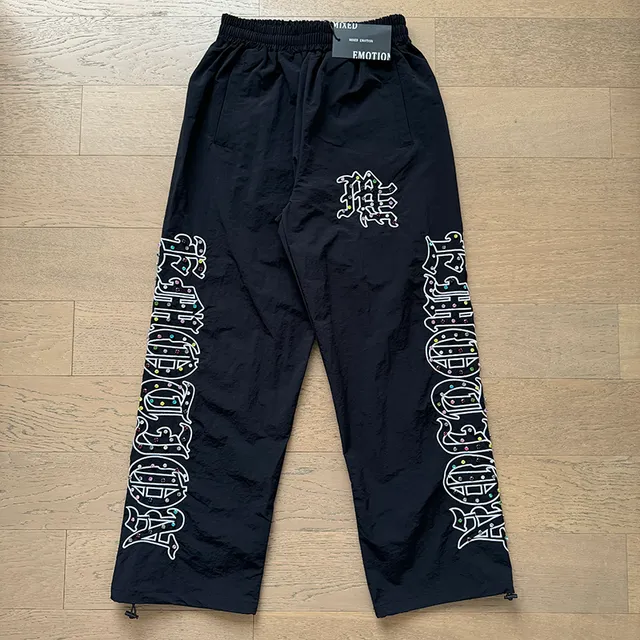 Mixed Emotion Black Embroidered Tracksuit