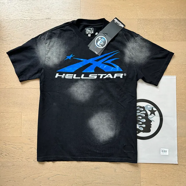 Hellstar Flame Graphic Black and Blue Tracksuit