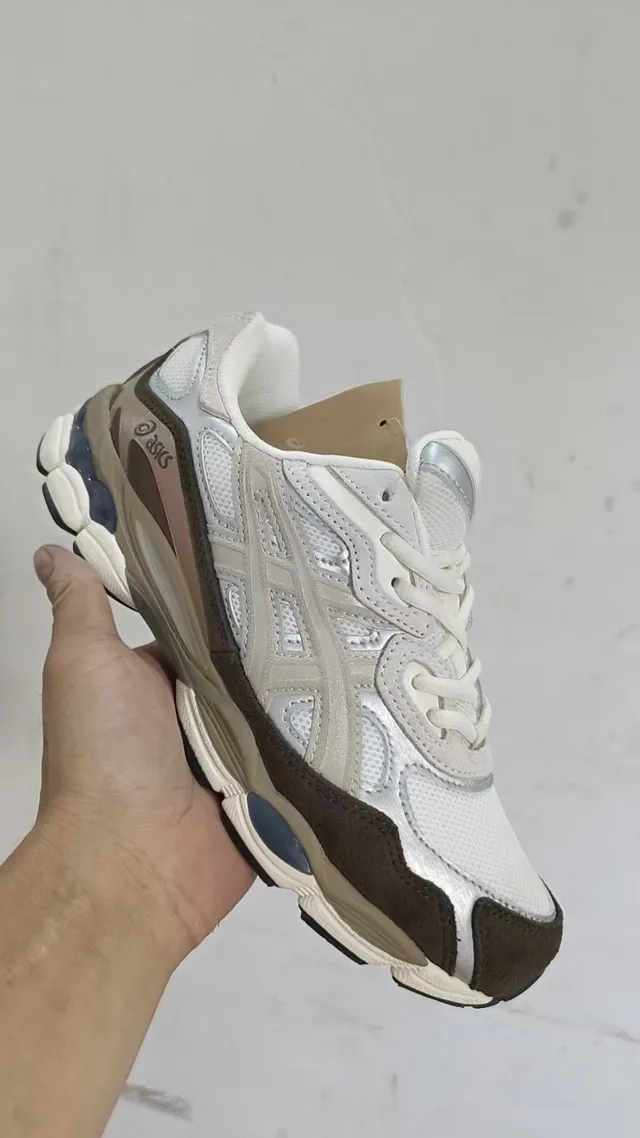 ASICS Beige Brown Chunky Midsole Layered Synthetic/mesh Upper Lifestyle Sneakers