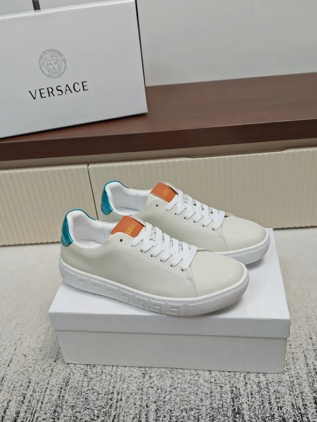 Versace Odissea Greek Key Leather Lifestyle Sneakers